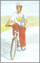 Image of man bicycling