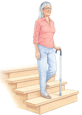 Image of woman with cane