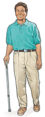 Image of man with cane