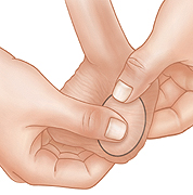 Illustration of checking testicles